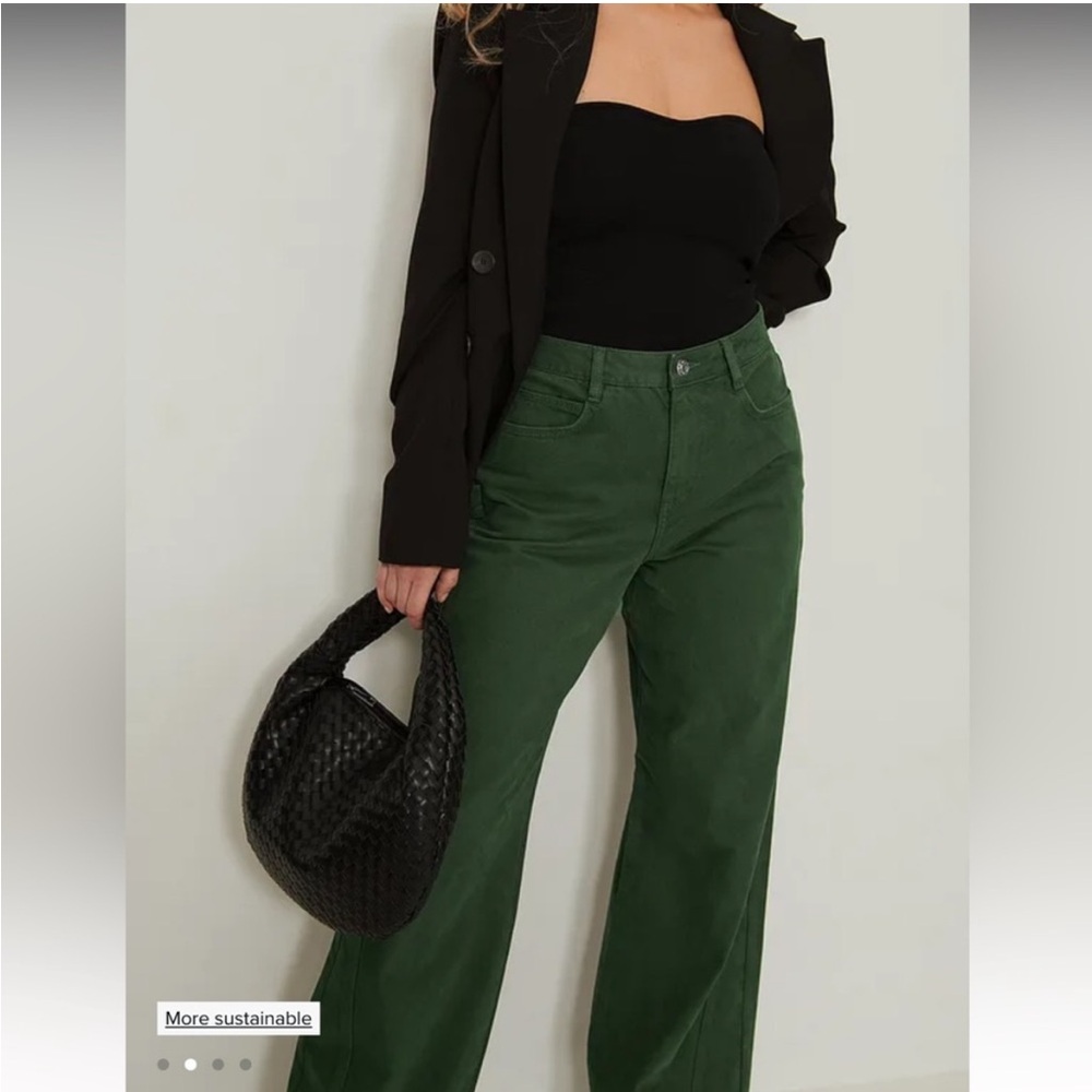 NA-KD NWT Green Utility Jeans - Picture 4 of 9